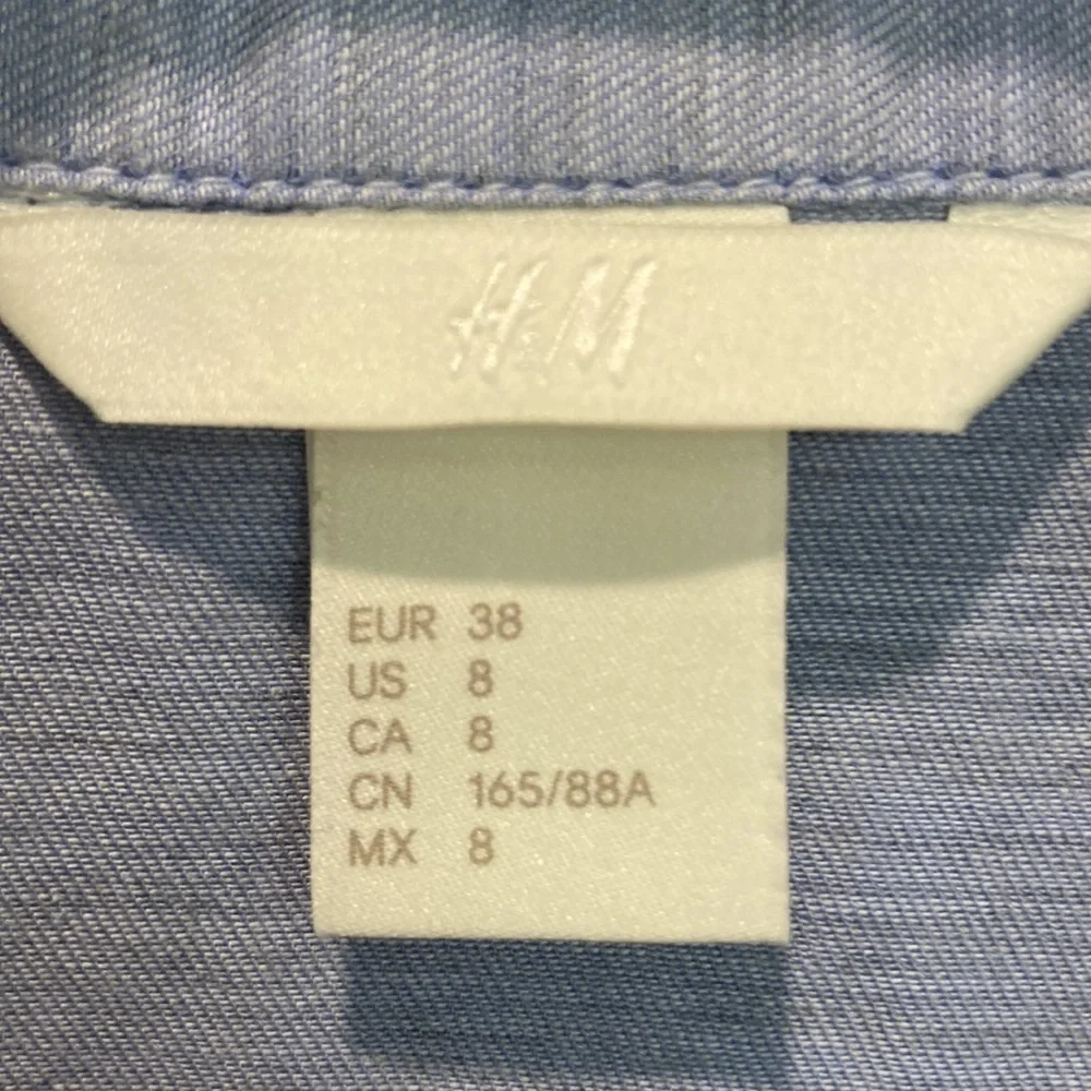 H&M Blue Button Down Tunic Dress Medium​​​ - Picture 14 of 15